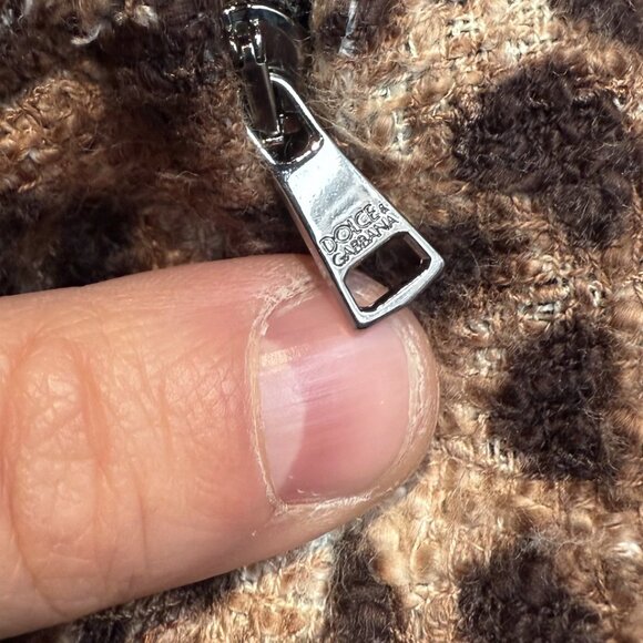 Dolce & Gabbana Leopard Print Cotton Tweed Sleeveless Mini Dress - Picture 6 of 7